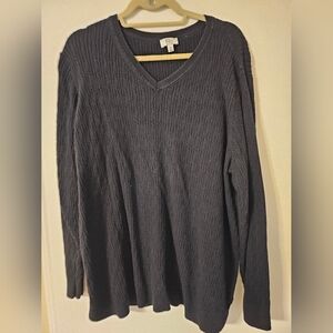 Kim Rogers Women’s V-Neck Cable Knit Sweater - Black